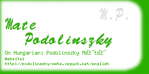 mate podolinszky business card